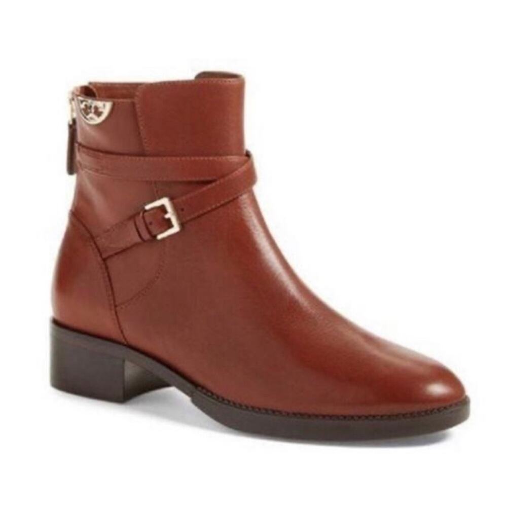 #TORY BURCH Sidney Bootie Calf Leather Penny Brown 200 Size 7